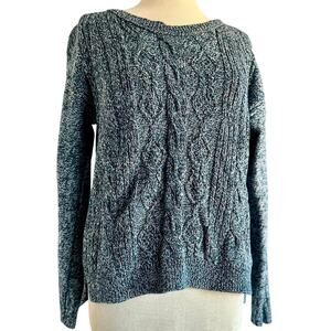Womens Sweater Size Medium Blue Heathered Knit Outdoors Winter Ski Cozy Office